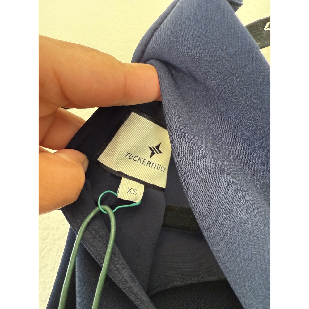 NWT Tuckernuck Women's Navy Blue Blythe Bow Shift Dress Size Extra Small Preppy - Picture 6 of 7